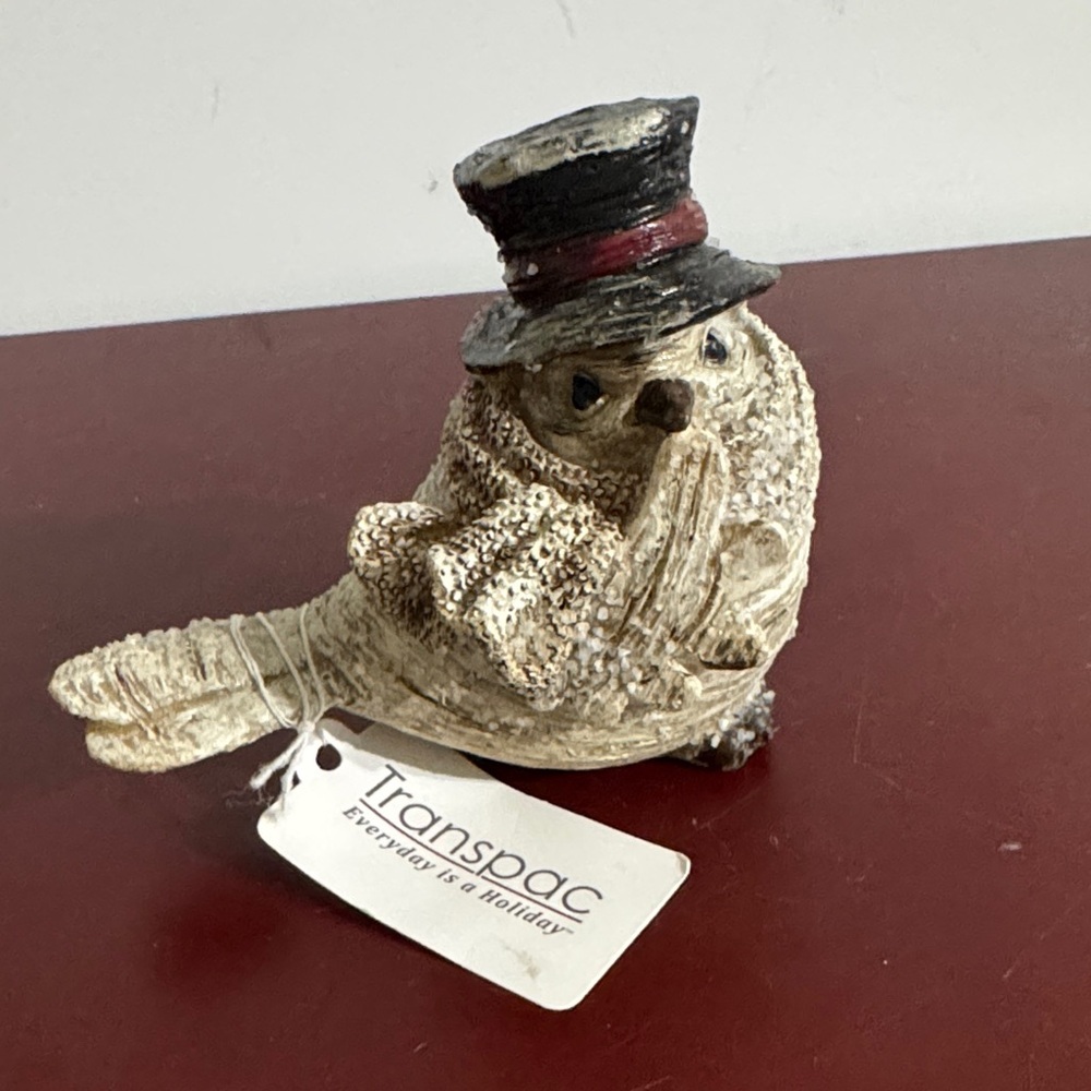 Transpac Winter Birch Bird-resin